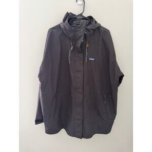 Patagonia Black Hooded Rain Jacket Womens XXL Lightweight Shell Coat